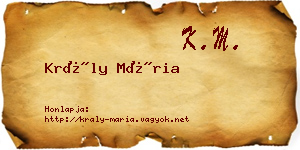 Krály Mária névjegykártya